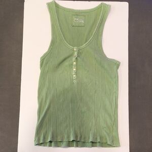 Aerie Sage Ribbed Tank Top